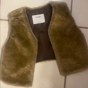 Old Navy Kids Olive Faux Fur Vest